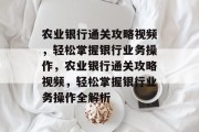 农业银行通关攻略视频,轻松掌握银行业务操作,农业银行通关攻略视频,轻松掌握银行业务操作全解析 农业银行通关攻略视频,轻松掌握银行业务操作,农业银行通关攻略视频,轻松掌握银行业务操作全解析