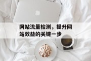 网站流量检测,提升网站效益的关键一步 网站流量检测,提升网站效益的关键一步