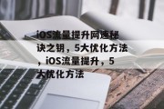 iOS流量提升网速秘诀之钥，5大优化方法，iOS流量提升，5大优化方法