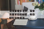 没流量看巨流学,探索流量背后的秘密,助你轻松获取关注 没流量看巨流学,探索流量背后的秘密,助你轻松获取关注