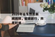2020年山东热点新闻回顾,砥砺前行,共克时艰 2020年山东热点新闻回顾,砥砺前行,共克时艰