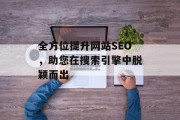 全方位提升网站SEO,助您在搜索引擎中脱颖而出 全方位提升网站SEO,助您在搜索引擎中脱颖而出