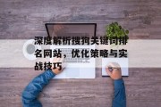 深度解析搜狗关键词排名网站，优化策略与实战技巧