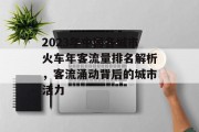 2023年中国各城市火车年客流量排名解析,客流涌动背后的城市活力 2023年中国各城市火车年客流量排名解析,客流涌动背后的城市活力