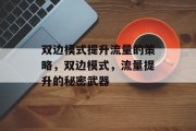 双边模式提升流量的策略，双边模式，流量提升的秘密武器