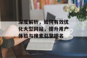深度解析,如何有效优化大型网站,提升用户体验与搜索引擎排名 深度解析,如何有效优化大型网站,提升用户体验与搜索引擎排名