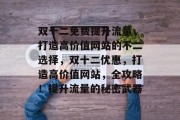 双十二免费提升流量,打造高价值网站的不二选择,双十二优惠,打造高价值网站,全攻略!提升流量的秘密武器 双十二免费提升流量,打造高价值网站的不二选择,双十二优惠,打造高价值网站,全攻略!提升流量的秘密武器
