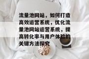 流量池网站,如何打造高效运营系统,优化流量池网站运营系统,提高转化率与用户体验的关键方法探究 流量池网站,如何打造高效运营系统,优化流量池网站运营系统,提高转化率与用户体验的关键方法探究
