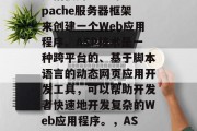ASP网站服务器搭建是指使用Java和Apache服务器框架来创建一个Web应用程序。ASP技术是一种跨平台的、基于脚本语言的动态网页应用开发工具,可以帮助开发者快速地开发复杂的Web应用程序。,ASP Web应用程序开发 ASP网站服务器搭建是指使用Java和Apache服务器框架来创建一个Web应用程序。ASP技术是一种跨平台的、基于脚本语言的动态网页应用开发工具,可以帮助开发者快速地开发复杂的Web应用程序。,ASP Web应用程序开发