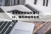 深度解析网站权重5118，提升网站排名的秘诀