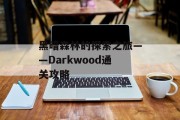 黑暗森林的探索之旅——Darkwood通关攻略 黑暗森林的探索之旅——Darkwood通关攻略