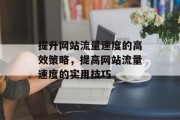 提升网站流量速度的高效策略,提高网站流量速度的实用技巧 提升网站流量速度的高效策略,提高网站流量速度的实用技巧
