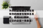 SEO培训网站 - 为你的企业建立专业而有效的搜索引擎排名系统，搭建SEO策略，让您的企业一夜暴富!
