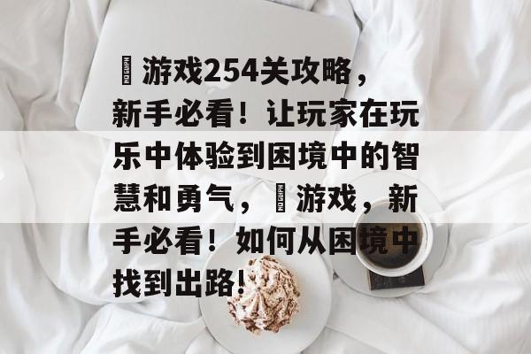 囧游戏254关攻略，新手必看！让玩家在玩乐中体验到困境中的智慧和勇气，囧游戏，新手必看！如何从困境中找到出路!