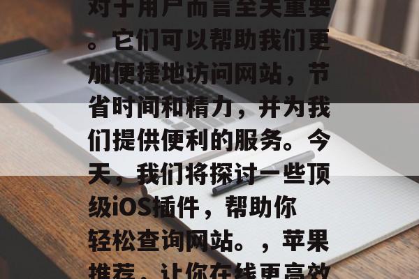 在当今的科技浪潮中，一款出色的iOS插件对于用户而言至关重要。它们可以帮助我们更加便捷地访问网站，节省时间和精力，并为我们提供便利的服务。今天，我们将探讨一些顶级iOS插件，帮助你轻松查询网站。，苹果推荐，让你在线更高效地访问网站的iPhone插件大全