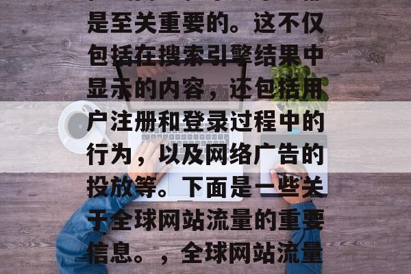 全球网站流量对于任何在线商业和个人来说都是至关重要的。这不仅包括在搜索引擎结果中显示的内容，还包括用户注册和登录过程中的行为，以及网络广告的投放等。下面是一些关于全球网站流量的重要信息。，全球网站流量的重要性，趋势、影响与应对策略