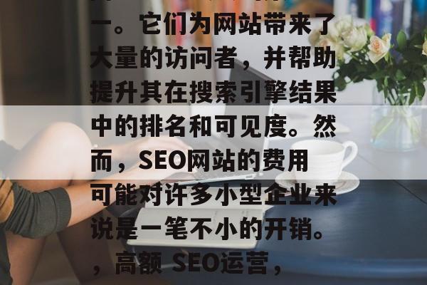 SEO搜索引擎是互联网上流量最大的渠道之一。它们为网站带来了大量的访问者,并帮助提升其在搜索引擎结果中的排名和可见度。然而,SEO网站的费用可能对许多小型企业来说是一笔不小的开销。,高额 SEO运营,免费崛起的流量通道还是隐形巨款? SEO搜索引擎是互联网上流量最大的渠道之一。它们为网站带来了大量的访问者,并帮助提升其在搜索引擎结果中的排名和可见度。然而,SEO网站的费用可能对许多小型企业来说是一笔不小的开销。,高额 SEO运营,免费崛起的流量通道还是隐形巨款?