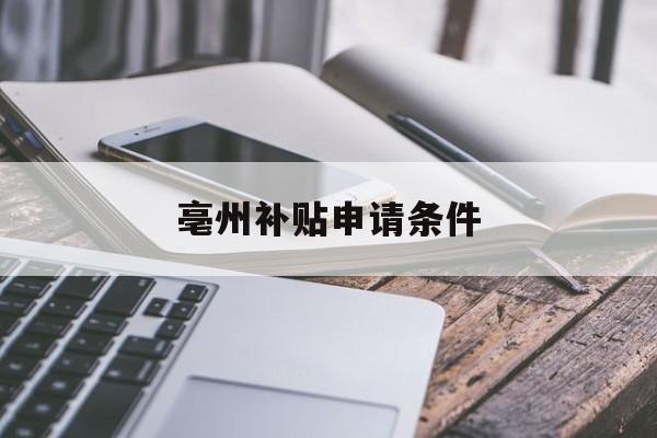 亳州补贴申请条件